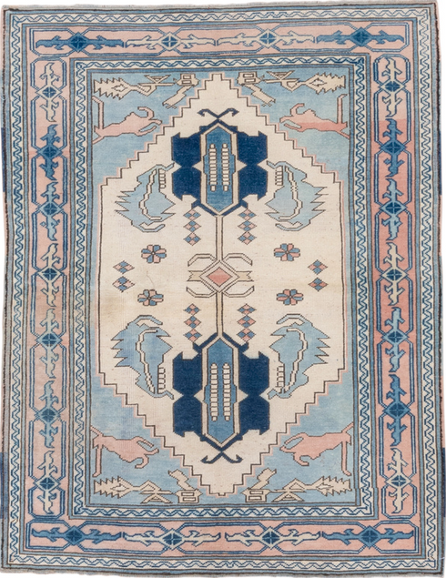 Vintage Oushak Area Rug (4' x 5')